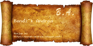 Benák Andrea névjegykártya