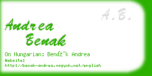 andrea benak business card